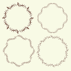 Set of 4 hand drawn frames, vector