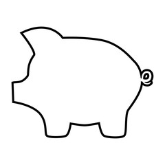 Pig money bank line icon