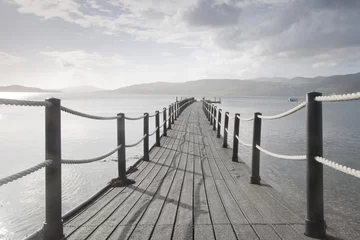 Selbstklebende Fototapete Seebrücke Nahaufnahme von Pier, Schottland, UK
