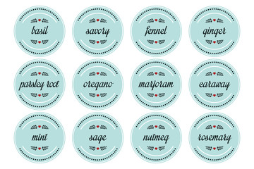 Round spice labels