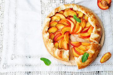Galette with peaches