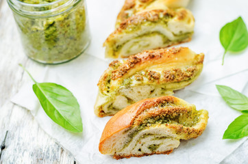 braided basil pesto bread