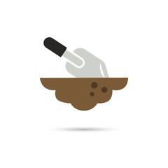 Color illustration of digging the soil