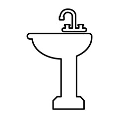 Bathroom sink line icon