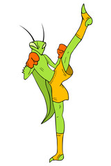 kick mantis illustration