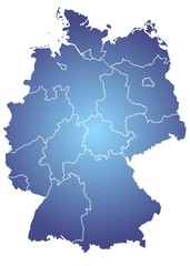 The Blue German Map With Boarders