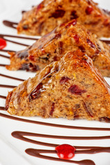 Fruit bread at plate