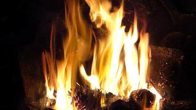 feu de chemin&eacute;e