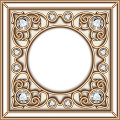 Gold jewelry circle frame