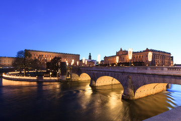 Fototapeta premium Dekoracje sezonowe centrum Sztokholmu