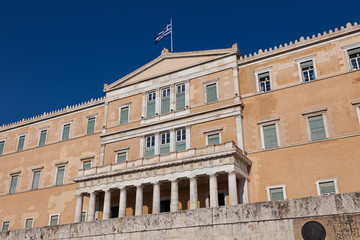 Fototapeta na wymiar The current Hellenic Parliament building, Old Royal Palace