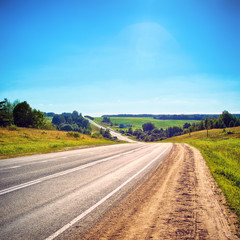 Highway Under Blue Sky