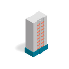 isometric 3D building model. Vector illustration.