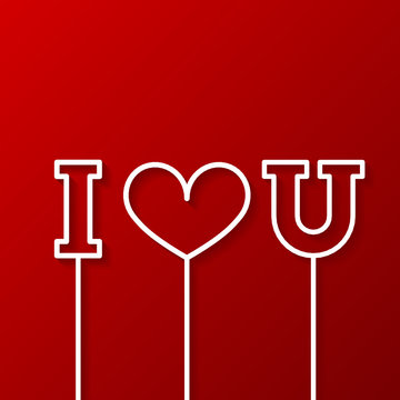 I love you. Valentines day vector illustration.