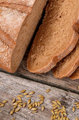 Fresh bread with ears a rye