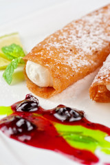 Sicilian cannoli at plate