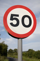 Fifty Speed Limit Sign in Rural Setting