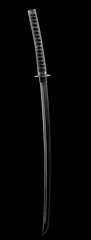 Traditional Japanese sword , katana on the black background