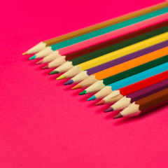 Colored wooden pencils.