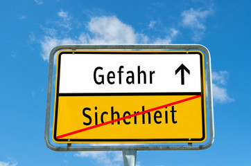 Sicherheit, Gefahr Schild