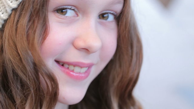 Young girl with beautiful eyes, unearthly beauty