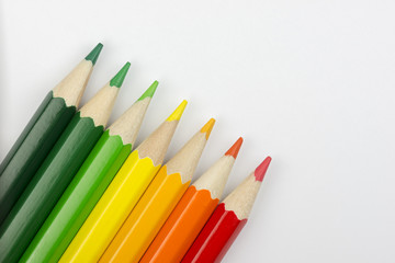 Fototapeta premium Conceptual crayons as energy label colors.