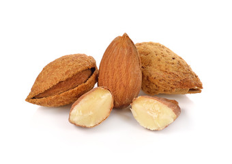 almond nuts isolated on white background