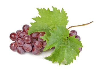 red grapes isolated on white background