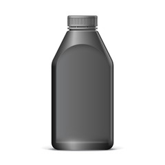 Cool Realistic Black plastic bottle.