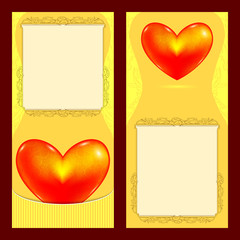 Template greeting card for weddings, for Valentine's Day for lovers
