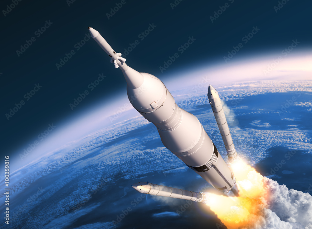 Canvas Prints space launch system solid rocket boosters separation