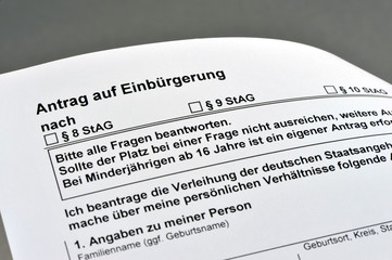 Antrag auf Einbürgerung, Einbürgerung, Antrag, Einbürgerungsantrag, Staatsangehörigkeit,...