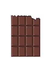 chocolate bar bitten. Vecror