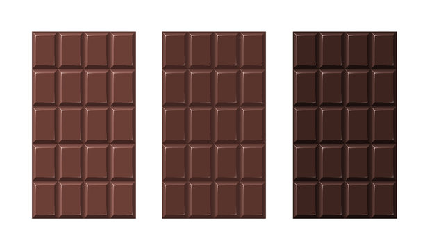 Three chocolate on white background