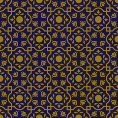 Elegant antique background image of square cross geometry flower pattern.
