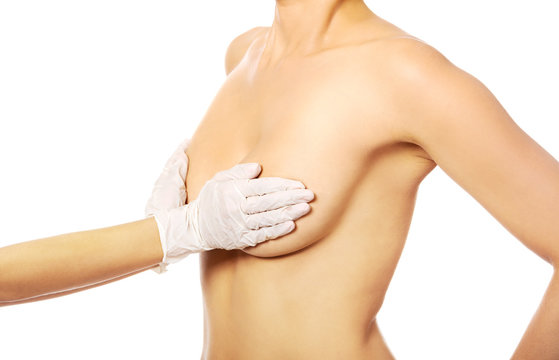 Young woman before breast surgery