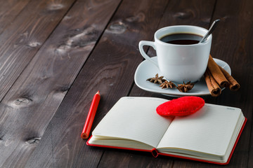 Evening coffee drinking