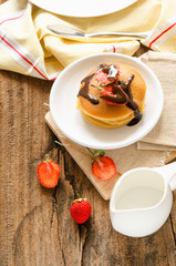 pancake with strawberry and chocolate