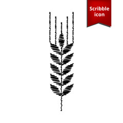 Wheat vector icon  with chalk effect