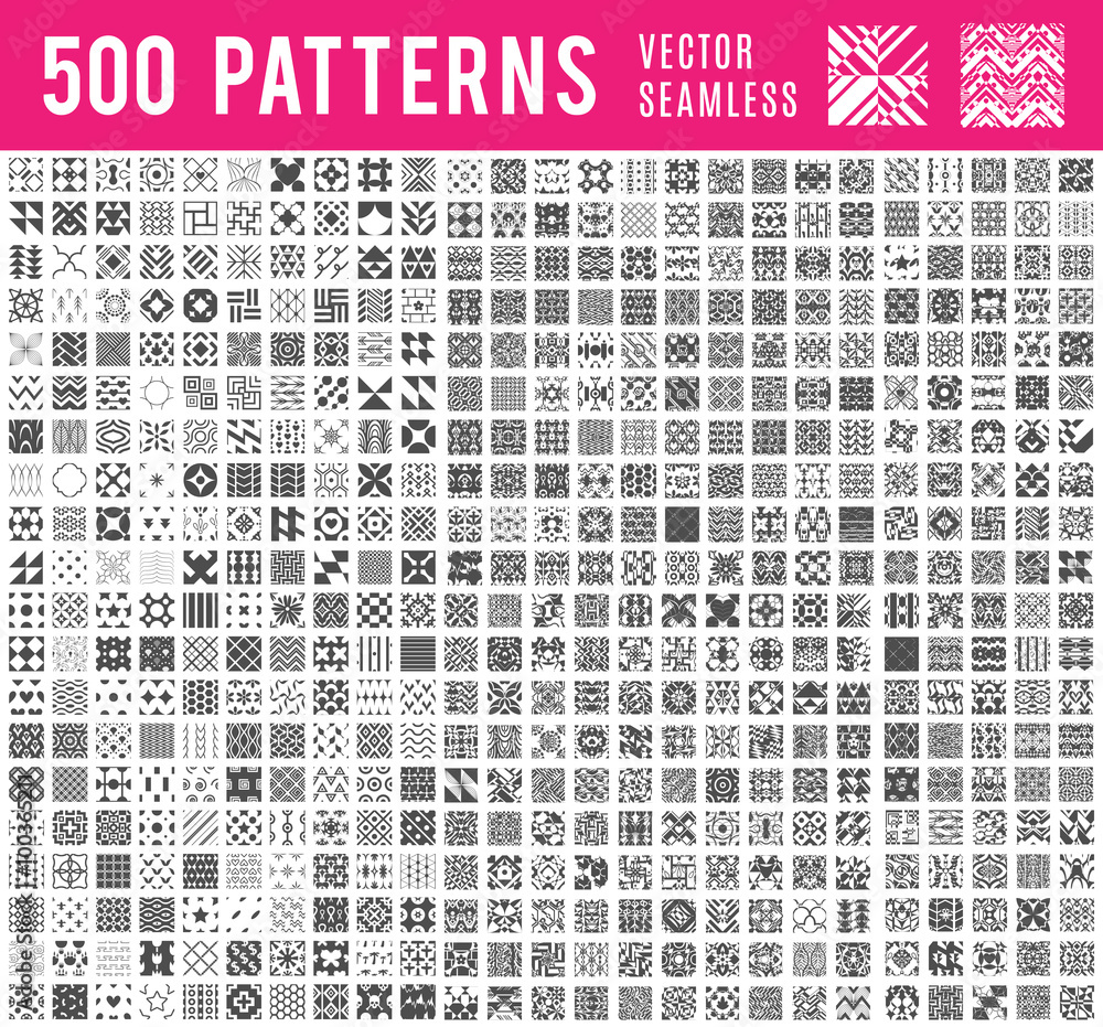 Wall mural universal different vector seamless patterns