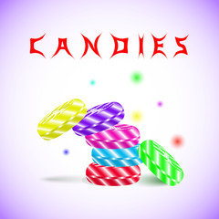 Obraz premium Candies in different colors. pile of tasty candies for your design