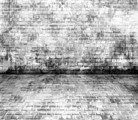 White and black grunge urban art wall background
