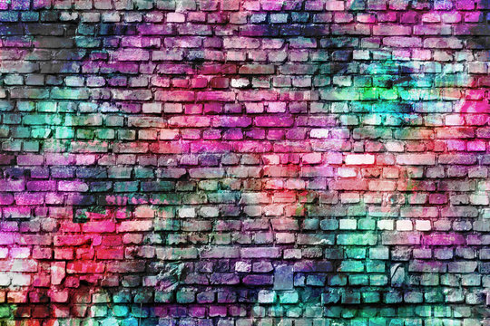Colorful grunge urban art wall background
