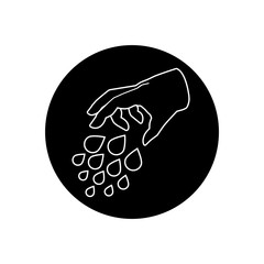 Illustration of hand and rain