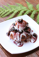 Donuts with jam and cream