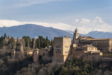 Fototapeta na wymiar Real view of the famous Alhambra, Granada, Spain.