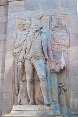 La statua di George Washington sull'arco di Washington Square, New York