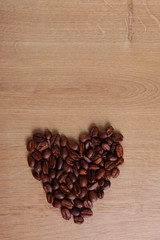 Serce z ziaren kawy