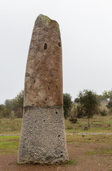 Megalithic monument.
The Menhir of Belhoa (Menhir de Belhoa) is single standing stone near Monsaraz in Portugal dating from 5000-4000 BC.