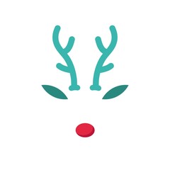 Obraz premium Reindeer with red nose template